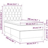  box spring s madracem LED crni 80 x 200 cm od tkanine | shoptok.hr