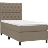  Krevet box spring s madracem LED smeđesivi 80 x 200 cm tkanina | shoptok.hr