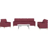  3-dijelni set sofa crvena boja vina od tkanine | shoptok.hr