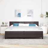 Box Postelja z vzmetnico z vzmetnico Temno rjava 200 x 200 cm blago, (5000128318) | Shoptok.si