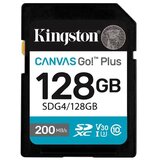 Kingston SD Card 128GB, Canvas Go! Plus, SDXC Class10 UHS-1 U3 V30 ( SDG4/128GB ) Cene