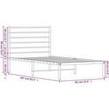 Metalni okvir za krevet s uzglavljem bijeli 80x200 cm | shoptok.hr