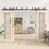 vidaXL Komplet opreme za drsna vrata 152,5 cm jeklo črne barve | Shoptok.si