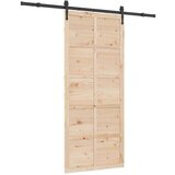 vidaXL Klizna vrata Smeđa 90 x 208 cm Masivna borovina | shoptok.hr
