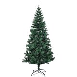 vidaXL Umjetna preddekorirana božićna jelka Zelena 240cm PVC in kovina | Shoptok.si