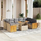  The Living Store Vrtna sedežna garnitura 10-delna z blazinami bež poli ratan - Vrtna Sedežna Garniture, (21465821) | Shoptok.si