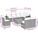  9-dijelni set vrtnih sofa s jastucima crni od poliratana | shoptok.hr