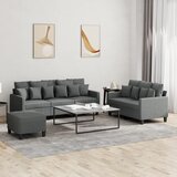  3-dijelni set sofa s jastucima tamnosivi od tkanine Cijene
