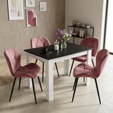 Mango stolica - tamnoružičasti baršun / crne noge x 4 | shoptok.hr