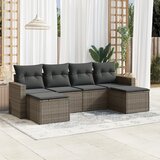 6-dijelni set vrtnih sofa od poliratana s jastucima sivi | shoptok.hr