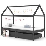 Maison Chic Otroška postelja - Otroški ležaj - Otroški posteljni okvir s predali temno siva borovina 90x200 cm, (21698373) | Shoptok.si