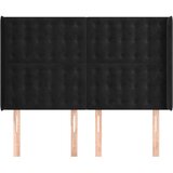 Uzglavlje s ušima crno 147x16x118/128 cm baršunasto | shoptok.hr