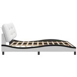  Okvir kreveta LED bijelo-crni 200 x 200 cm umjetna koža | shoptok.hr