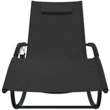  Gugalni ležalnik 2 kosa črn jeklo in tekstil, (20662542) | Shoptok.si