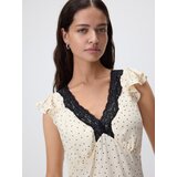 Reserved Bluza s čipkom - krem | shoptok.hr