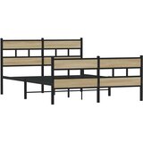  Metalni okvir kreveta bez madraca boja hrasta sonome 135x190 cm | Eponuda.com