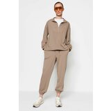 Trendyol Sweatsuit Set - Brown - Relaxed fit Cene