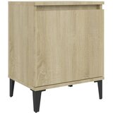  Noćni ormarić s metalnim nogama boja hrasta 40 x 30 x 50 cm | shoptok.hr