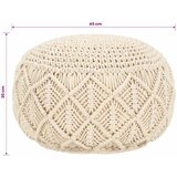  Ručno rađeni tabure s makrameom 45 x 30 cm pamučni | shoptok.hr