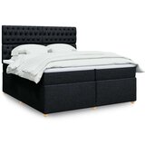 vidaXL Krevet s oprugama i madracem crni 200x200 cm od tkanine | shoptok.hr
