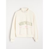 Sinsay Dreserica half-zip s natpisom "Serene Club" | shoptok.hr