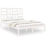  The Living Store Posteljni okvir bel iz trdnega lesa 135x190 cm - Posteljni Okvir, (21454121) | Shoptok.si