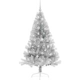 vidaXL Umjetna preddekorirana božićna jelka srebrna 150 cm PET | Shoptok.si