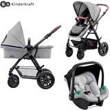 Kinderkraft otroški voziček 3v1 moov™ grey + mink™ pro
