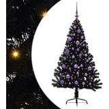 vidaXL Umjetna preddekorirana božićna jelka Črna 150 cm PVC | Shoptok.si