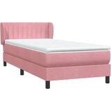 Box spring postelja z vzmetnico roza 80x220 cm žamet, (21792601) | Shoptok.si