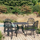  5-dijelni bistro set od lijevanog aluminija crni | shoptok.hr