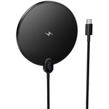  15W induktivni punjač s USB-C kabelom i zaslonom CW62 crne boje Cene