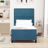 vidaXL Postelja Temno Modra 100x200 cm Žamet | Shoptok.si