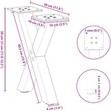  Noge za klub stolić u obliku slova X, 2 kom, bijele, 30 x (30-31) cm, čelik | shoptok.hr