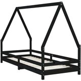  Za dječji krevet crni 90 x 200 cm od masivne borovine | shoptok.hr