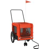 vidaXL Kolesarska prikolica za hišne ljubljenčke oranžna in črna | Shoptok.si