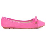Shelvt Pink flat women's ballerinas with patent toe | shoptok.hr