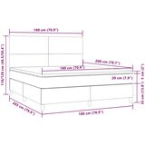 Krevet box spring s madracem LED tamnozeleni 180x200 cm baršun | shoptok.hr