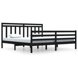  Posteljni okvir črn iz trdnega lesa 200x200 cm, (20684846) | Shoptok.si