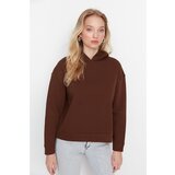 Trendyol Brown Basic Knitted Sweatshirt Cene