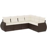 vidaXL 6-dijelni set vrtnih sofa od poliratana s jastucima smeđi | shoptok.hr
