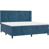  s oprugama i madracem tamnoplavi 200x200 cm baršunasti | shoptok.hr