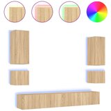 Maison Chic 6 kosov stenskih TV omaric - TV enot z LED lučkami sonoma hrast, (21698933) | Shoptok.si