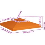  Zamjenski pokrov za sjenicu 310 g/m² narančasti 3 x 3 m | Eponuda.com