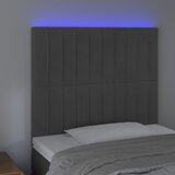  LED uzglavlje tamnosivo 90x5x118/128 cm baršunasto | shoptok.hr
