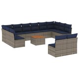  13-dijelni set vrtnih sofa od poliratana s jastucima sivi | shoptok.hr