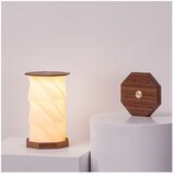 Gingko LED stolna lampa u tamnoj prirodnoj boji (visina 18 cm) Twist Hexagon – | shoptok.hr