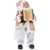 novogodišnja figura deda mraz roze muzički 60 cm