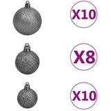  Umjetno osvijetljeno božićno drvce s kuglicama i šiškama 210 cm | shoptok.hr