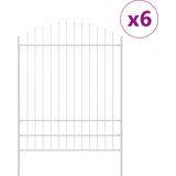vidaXL Vrtna ograja z zgornjim obodom, bela, 10,2 x 2 m, jeklo, (22015045) | Shoptok.si